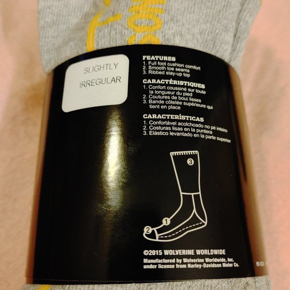 𝅺435 Harley-Davidson	2-pack calf / crew socks s1 - Picture 6 of 8